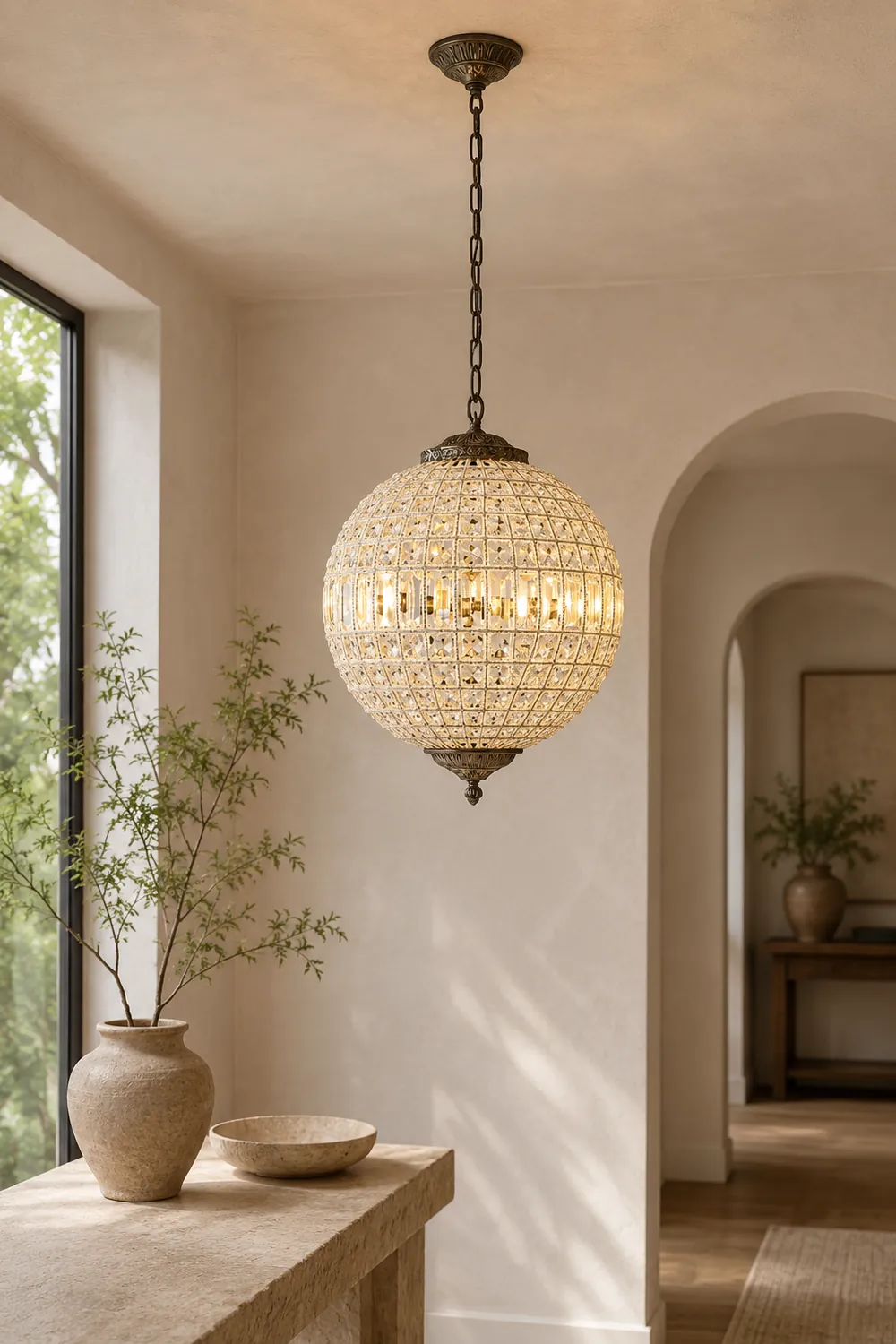 Vintage style crystal ball Pendant Light - Lumpaz