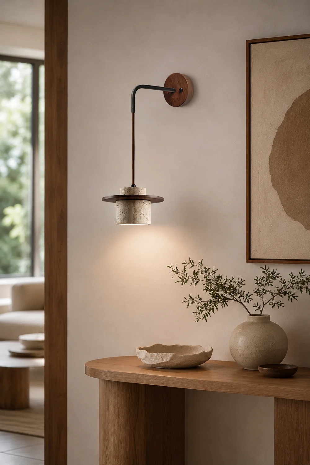 Rustic Textured Cata  Stone Wall Lamp - Lumpaz