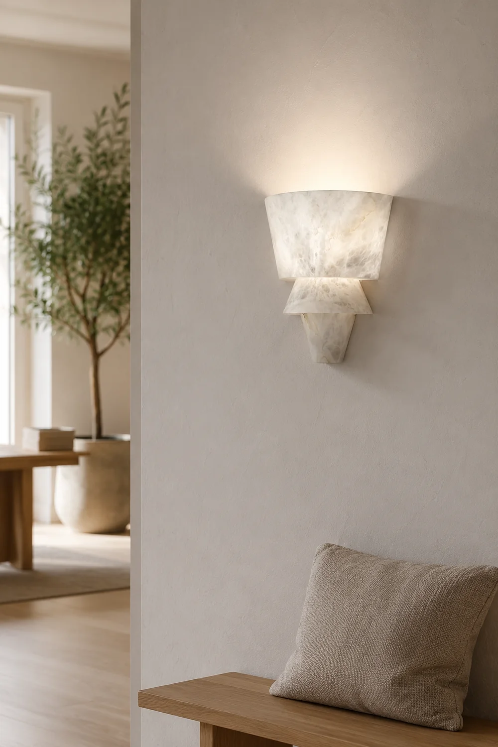 Geometric Alabaster Wall Lamp - Lumpaz
