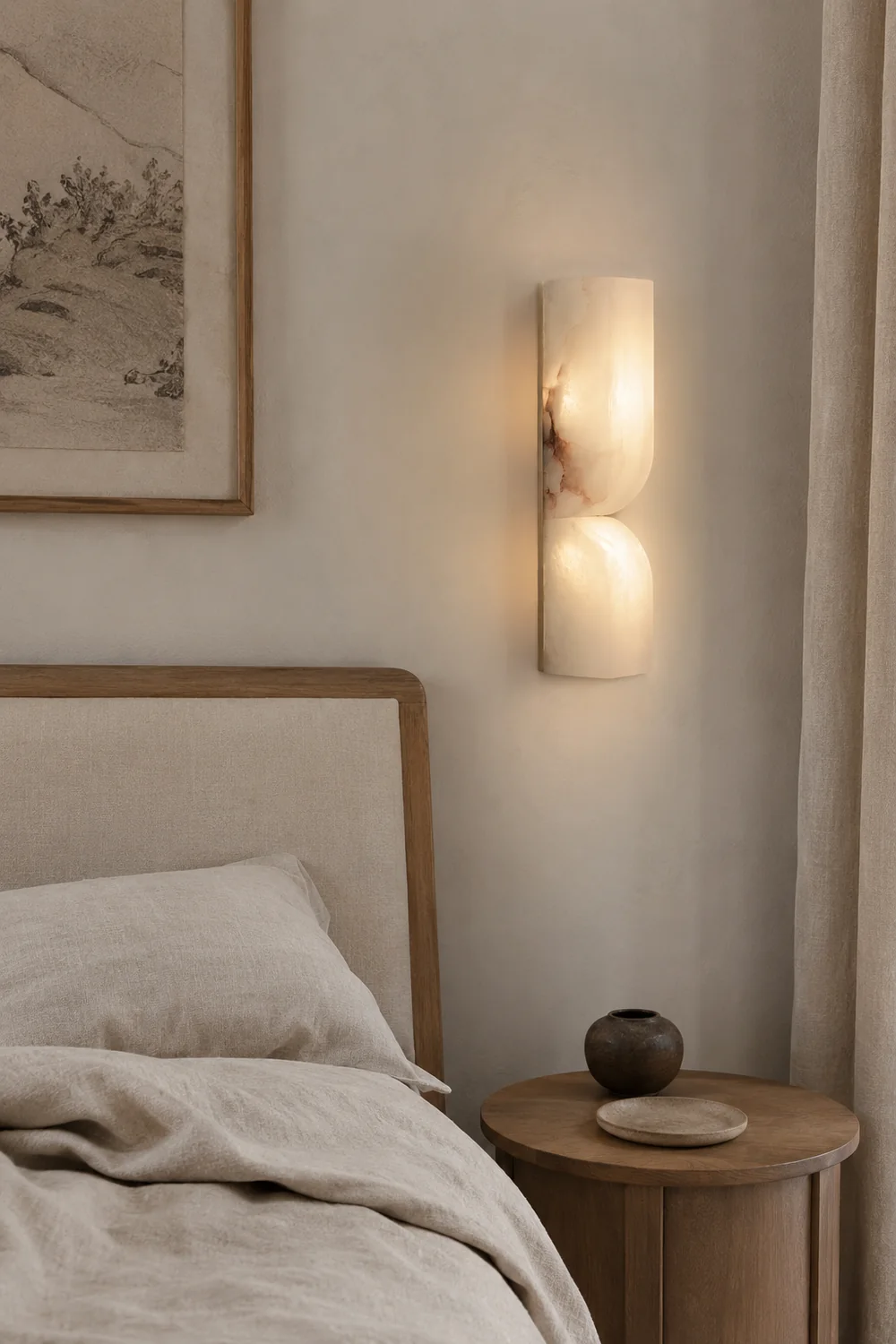Double Curve Alabaster Wall Light - Lumpaz