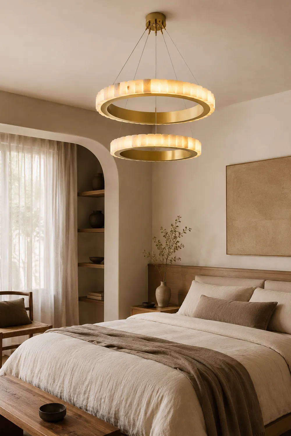 Avalon Halo Alabaster Chandelier - Lumpaz