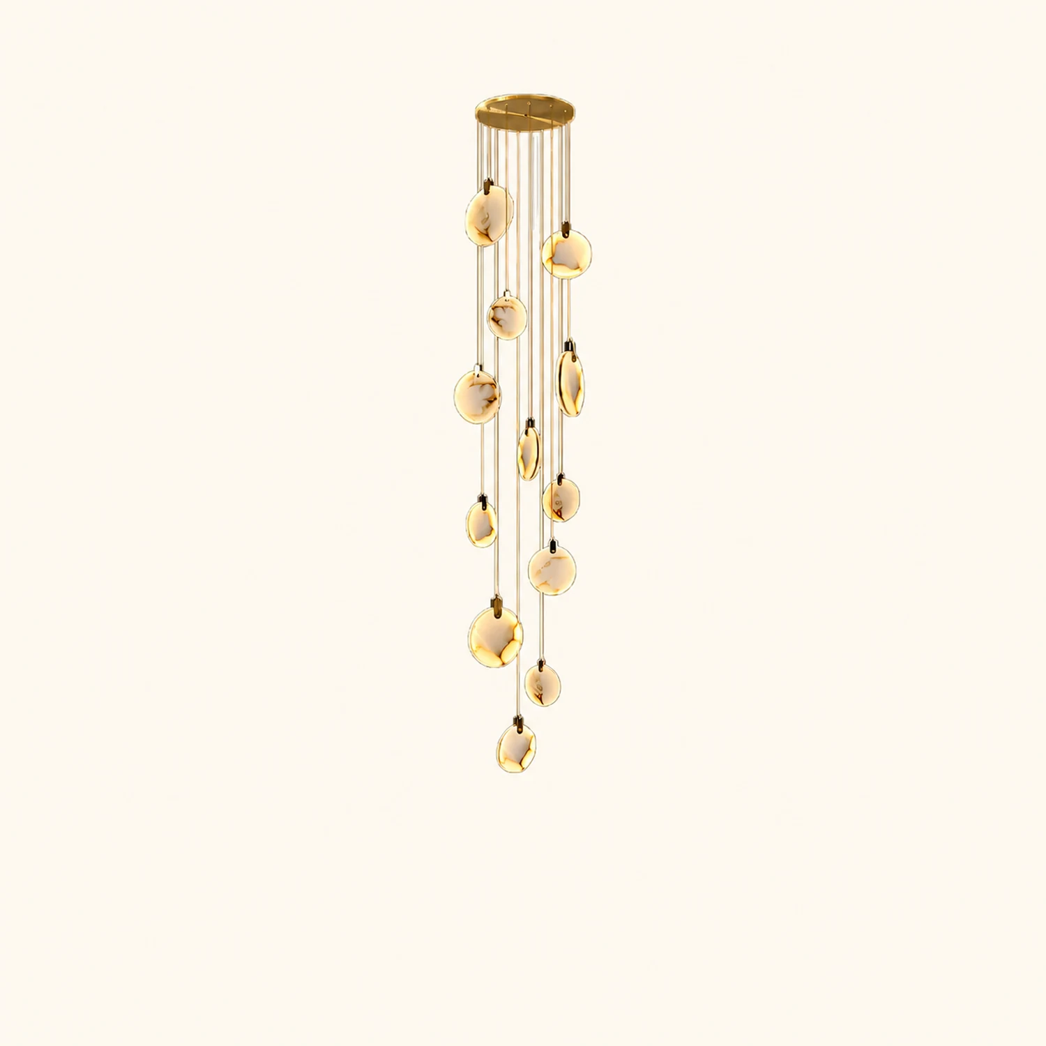 Tiered Alabaster Staircase Chandelier - Lumpaz