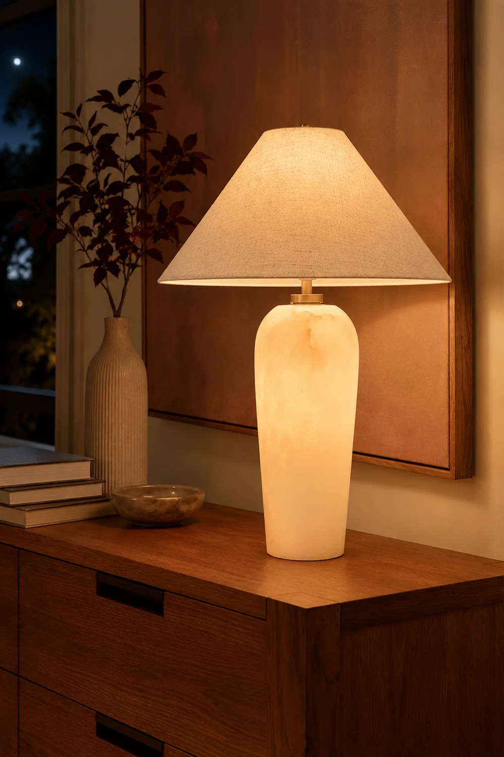 Carter Natural Stone Shade Table Lamp - Lumpaz