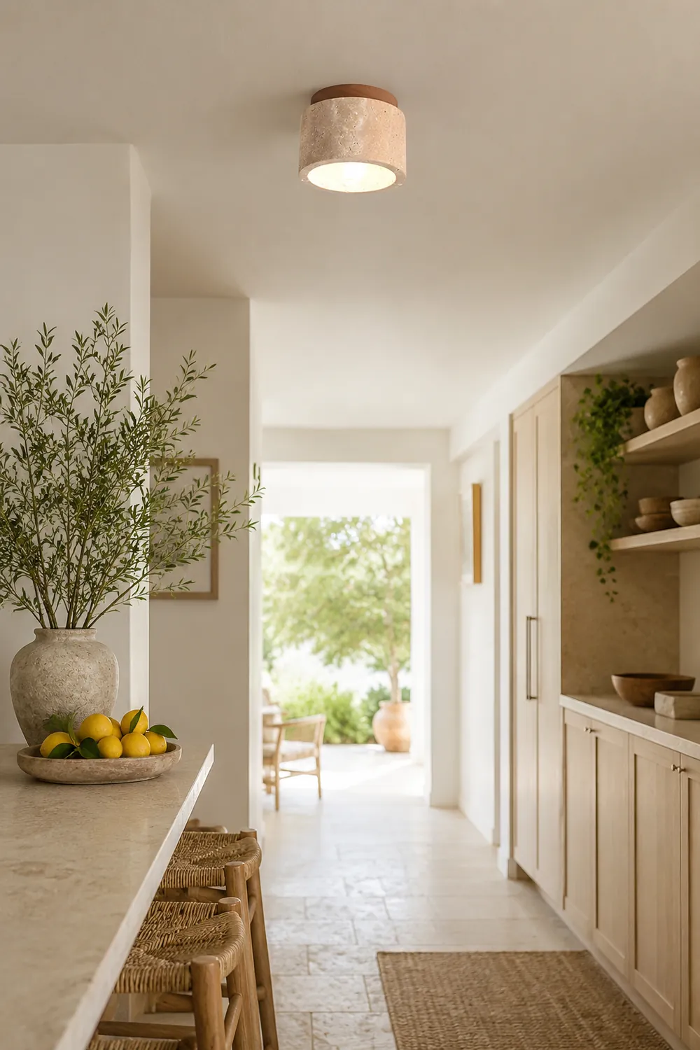 Minimalist Rustic Stone Ceiling Light - Lumpaz