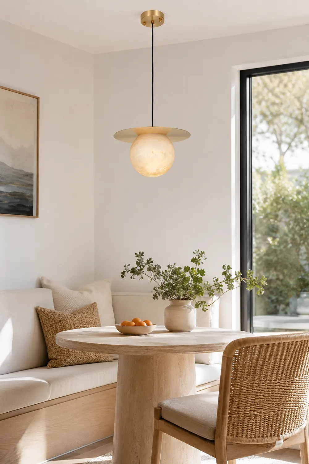 Disc Alabaster Pendant Light - Lumpaz