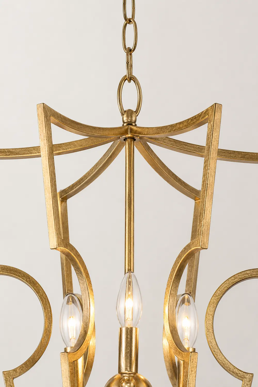 Rustic gold lantern chandelier - Lumpaz