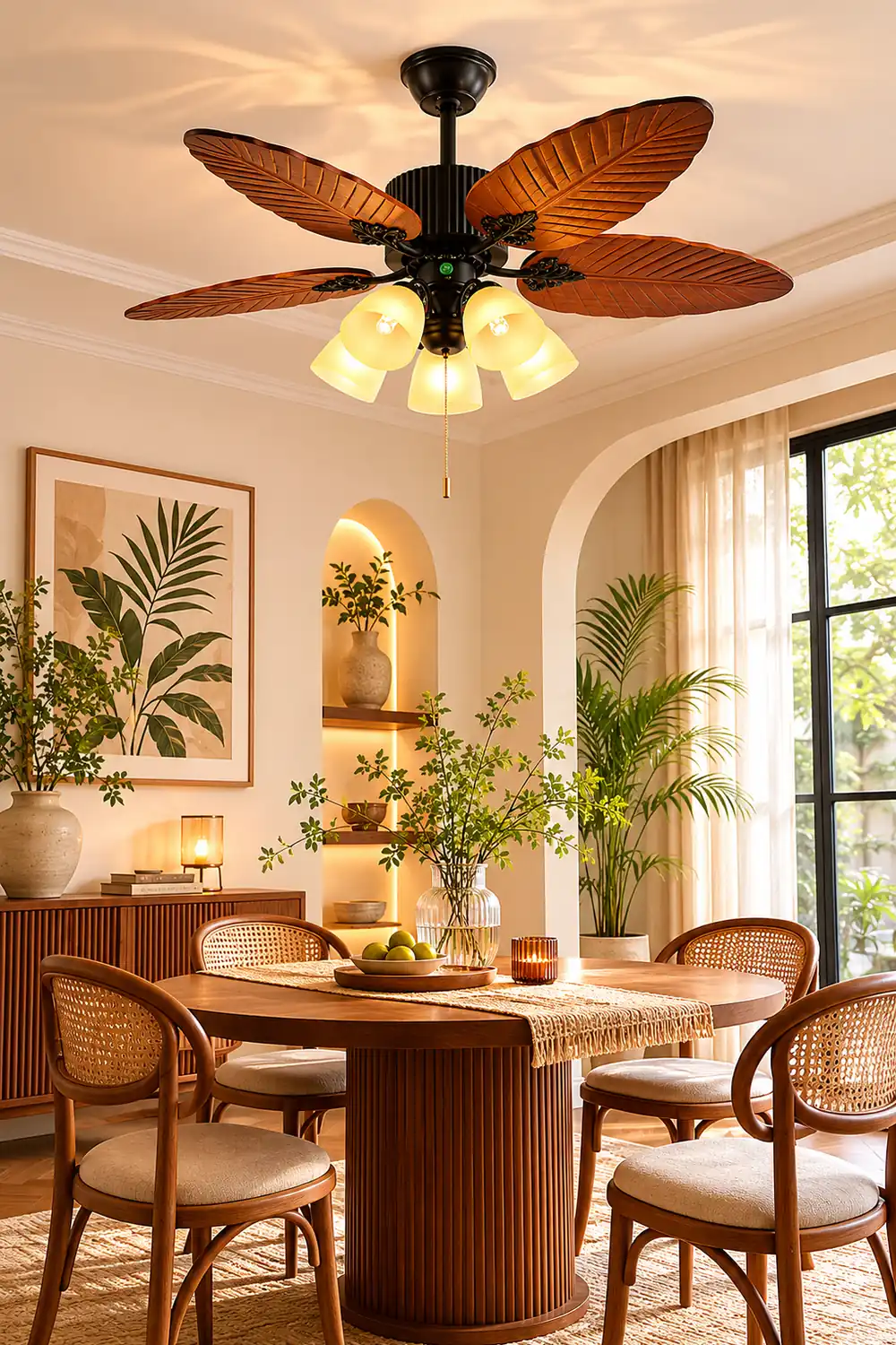 Palm Tropical Ceiling Fan Light - Lumpaz