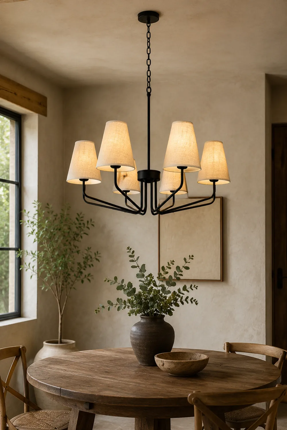 Fabric Conical Hanging Chandelier - Lumpaz