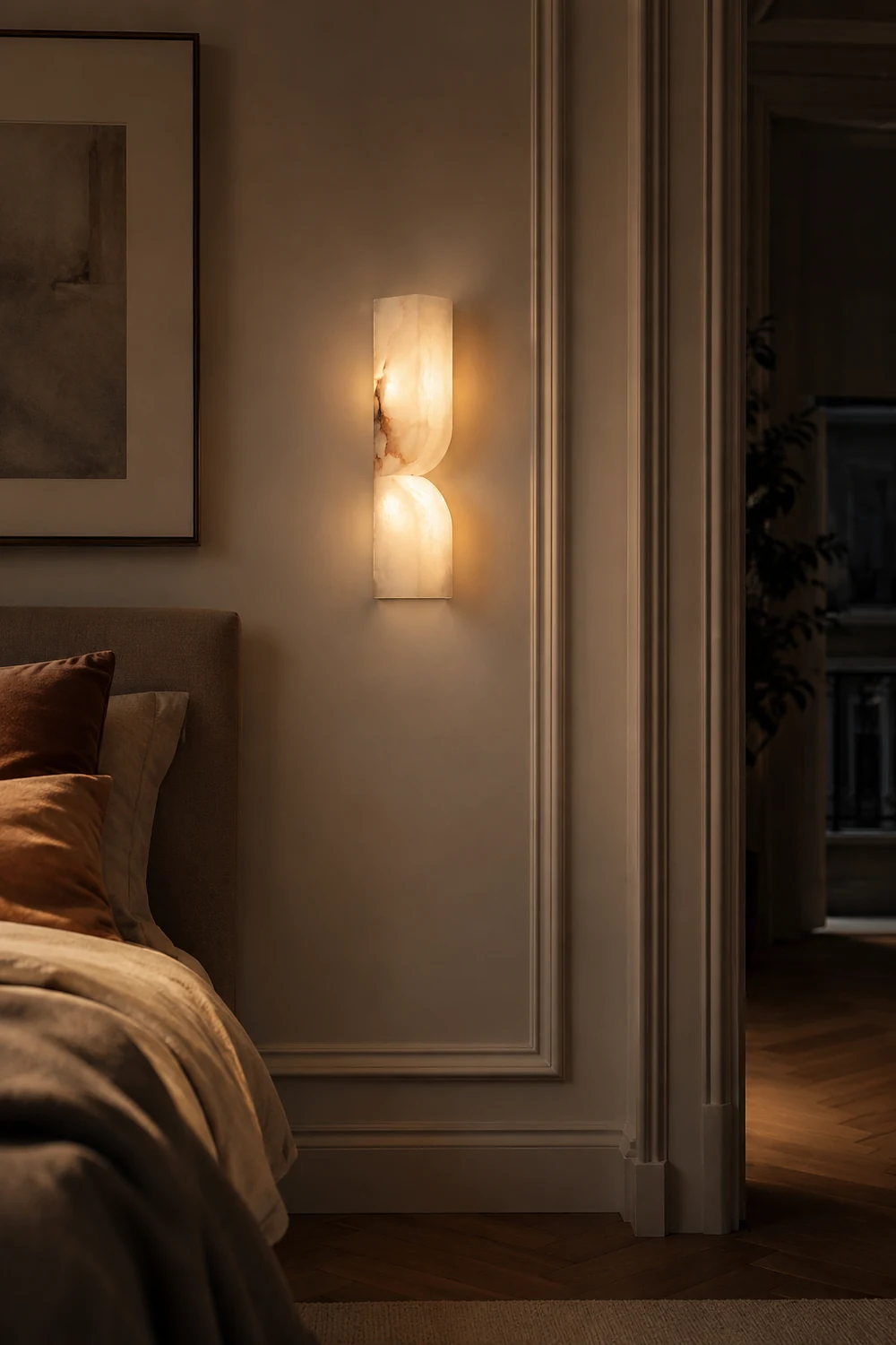 Double Curve Alabaster Wall Light - Lumpaz