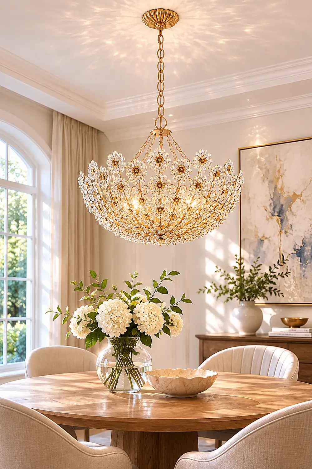 Claret Crystal Flower Basket Chandelier - Lumpaz