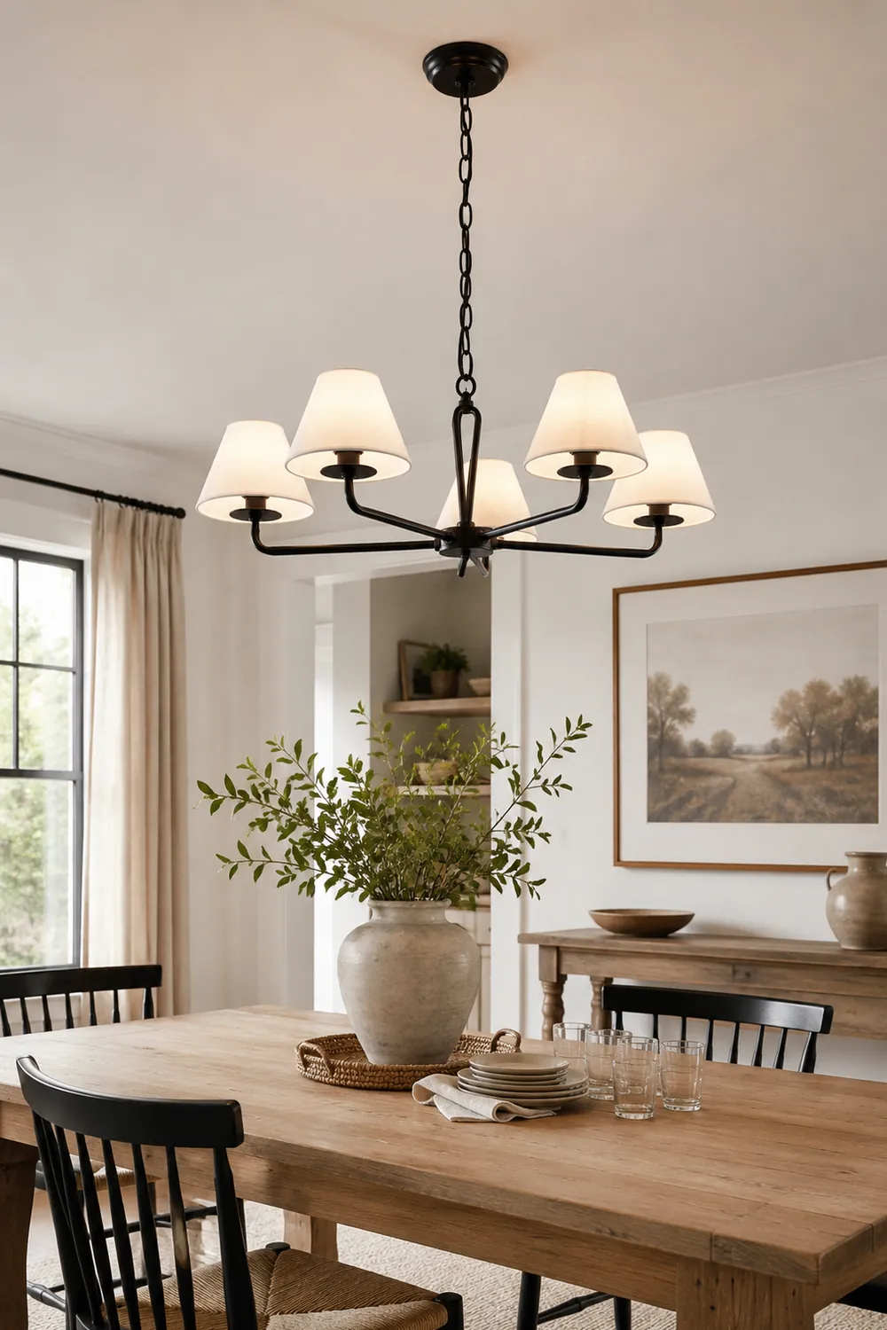 Iron Fabric Shade Chandelier - Lumpaz