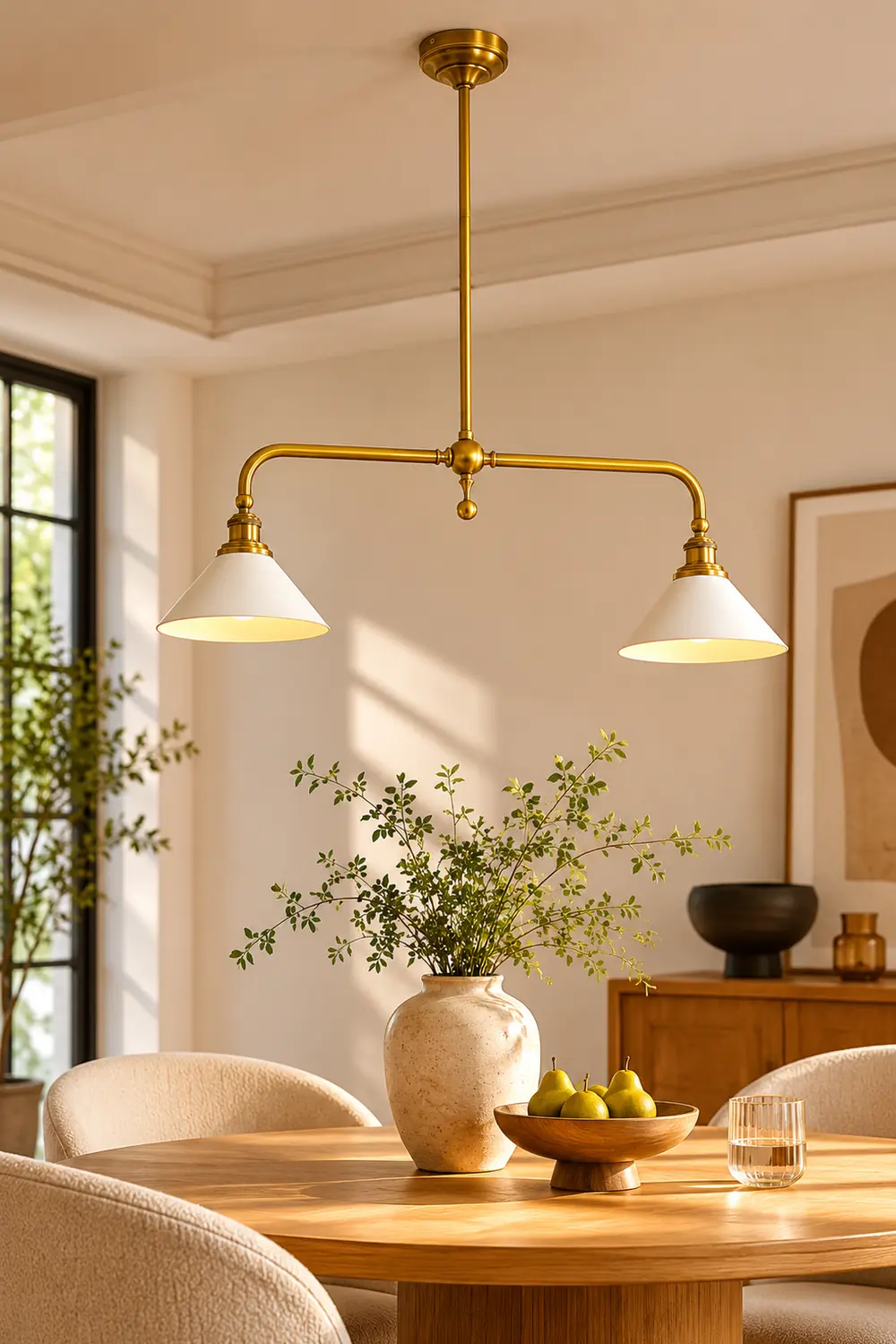 Vintage brass double chandelier - Lumpaz