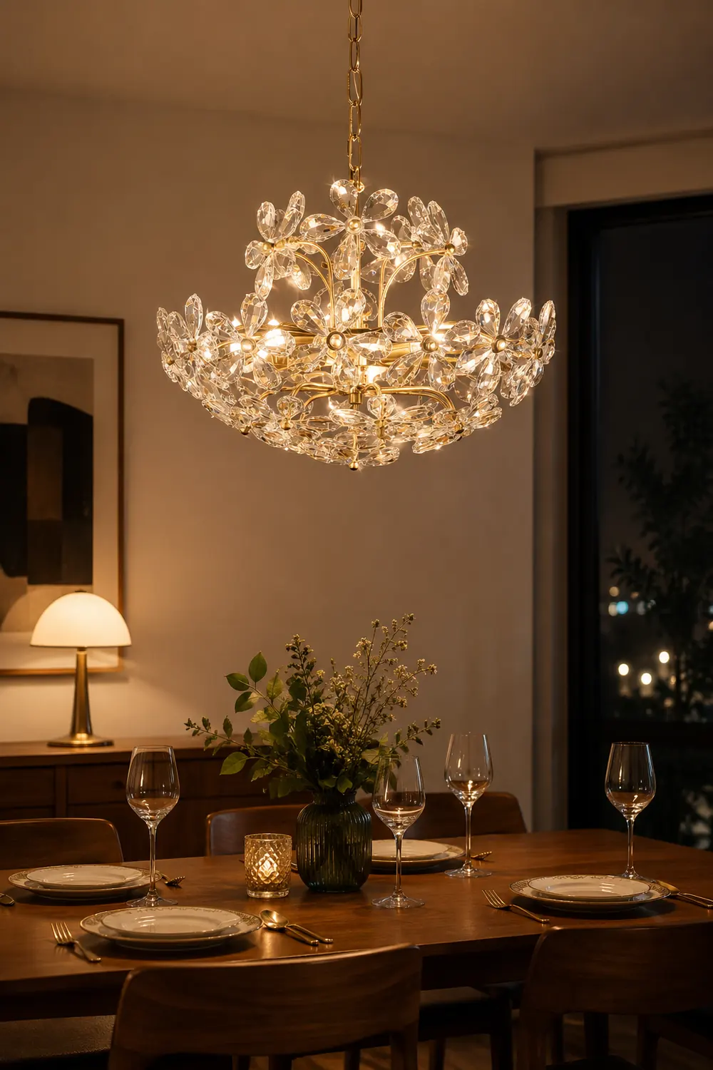 Blossom Crystal Flower Chandelier - Lumpaz