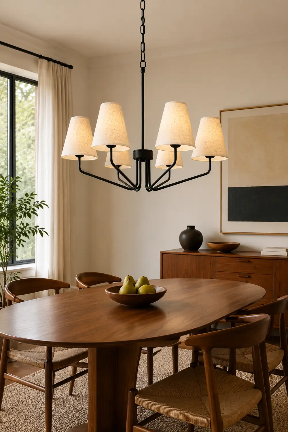 Fabric Conical Hanging Chandelier - Lumpaz
