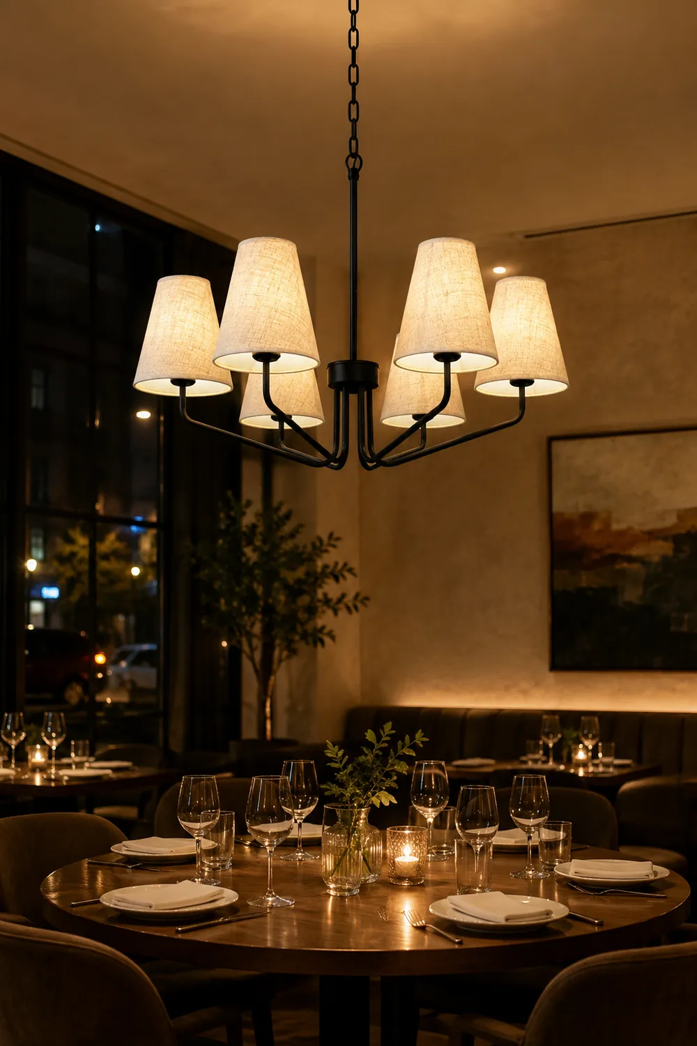 Fabric Conical Hanging Chandelier - Lumpaz