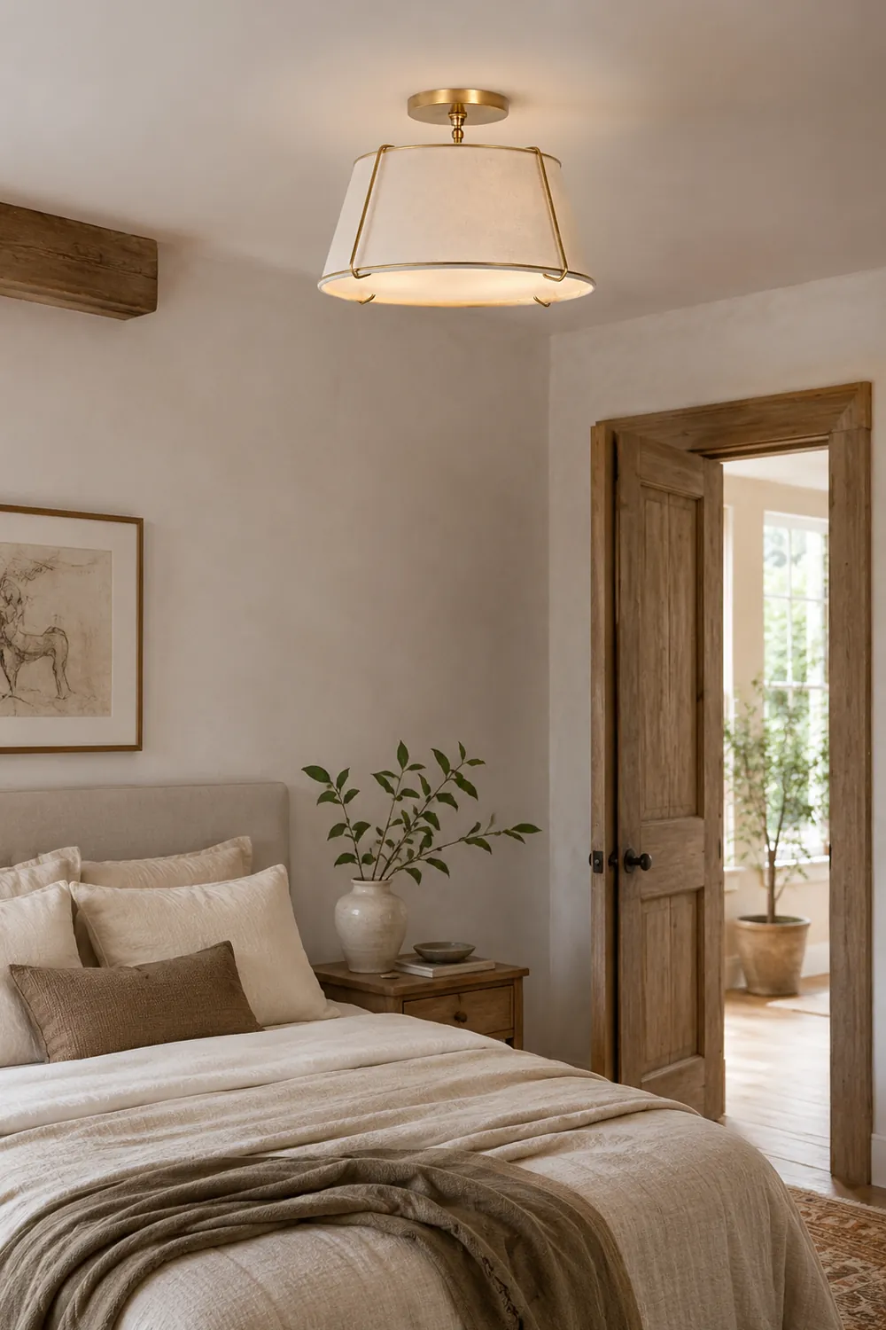 Gold Conical Semi-Flush Lise Ceiling Light - Lumpaz