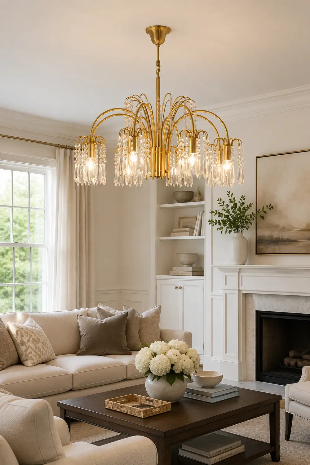 Crystal waterfall chandelier - Lumpaz