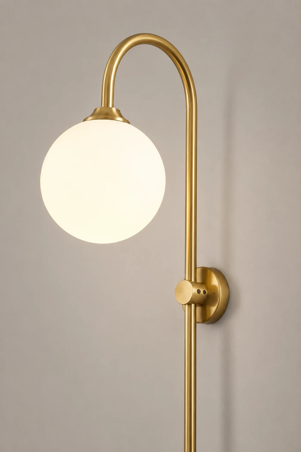 Brass Globe Arm Wall Sconce - Lumpaz