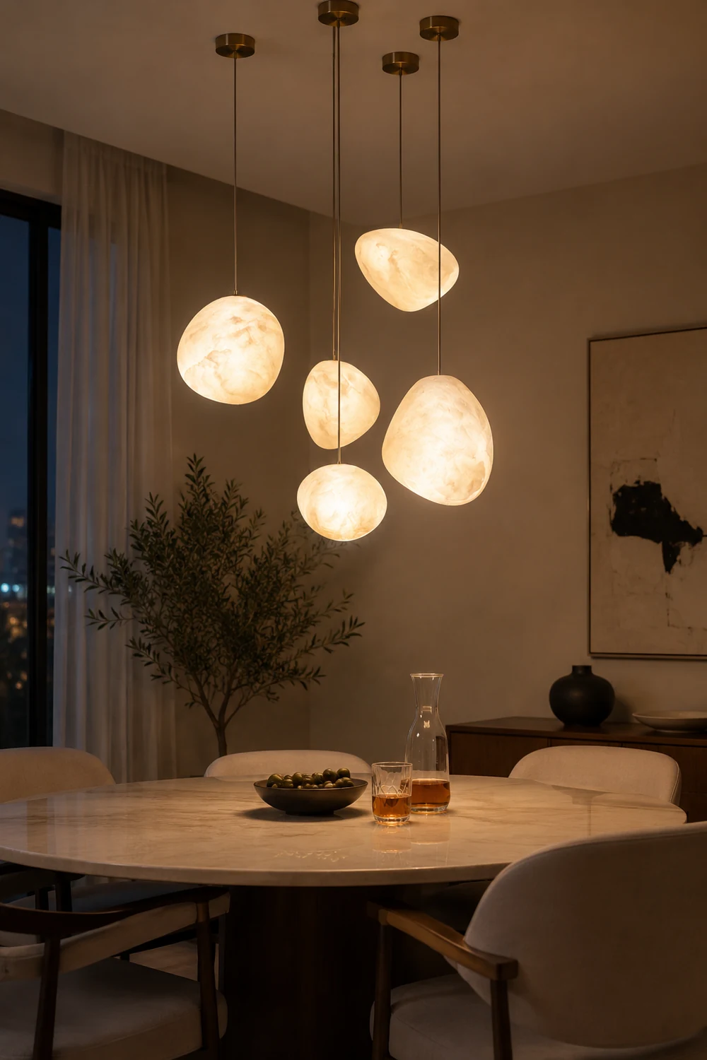 Pebble Alabaster Pendant Light - Lumpaz
