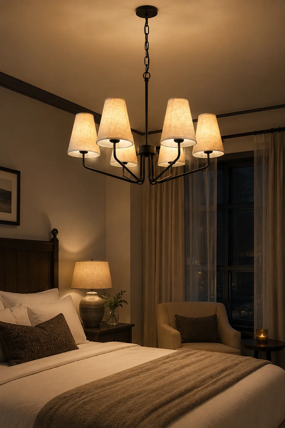 Fabric Conical Hanging Chandelier - Lumpaz