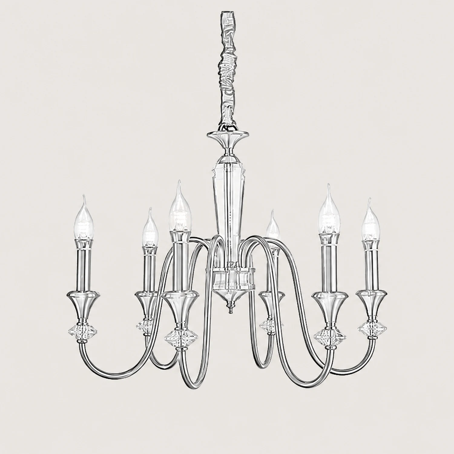 Vintage Iron Scroll Chandelier - Lumpaz