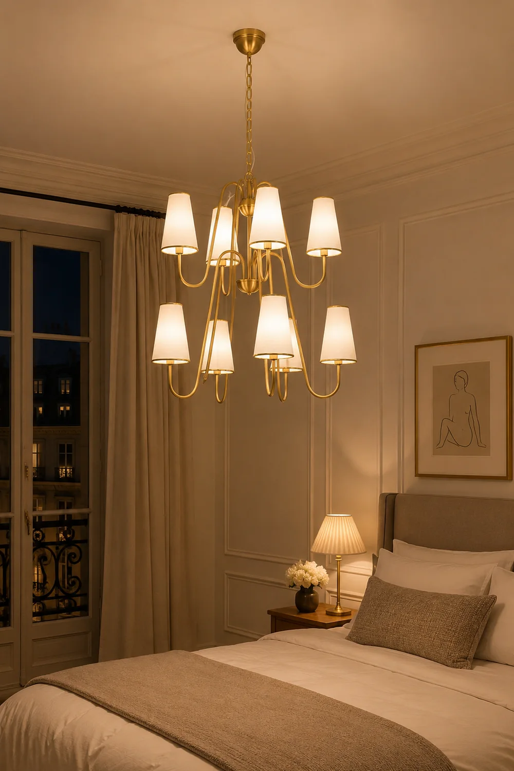 Gold Two-Tier Montreuil  Chandelier - Lumpaz
