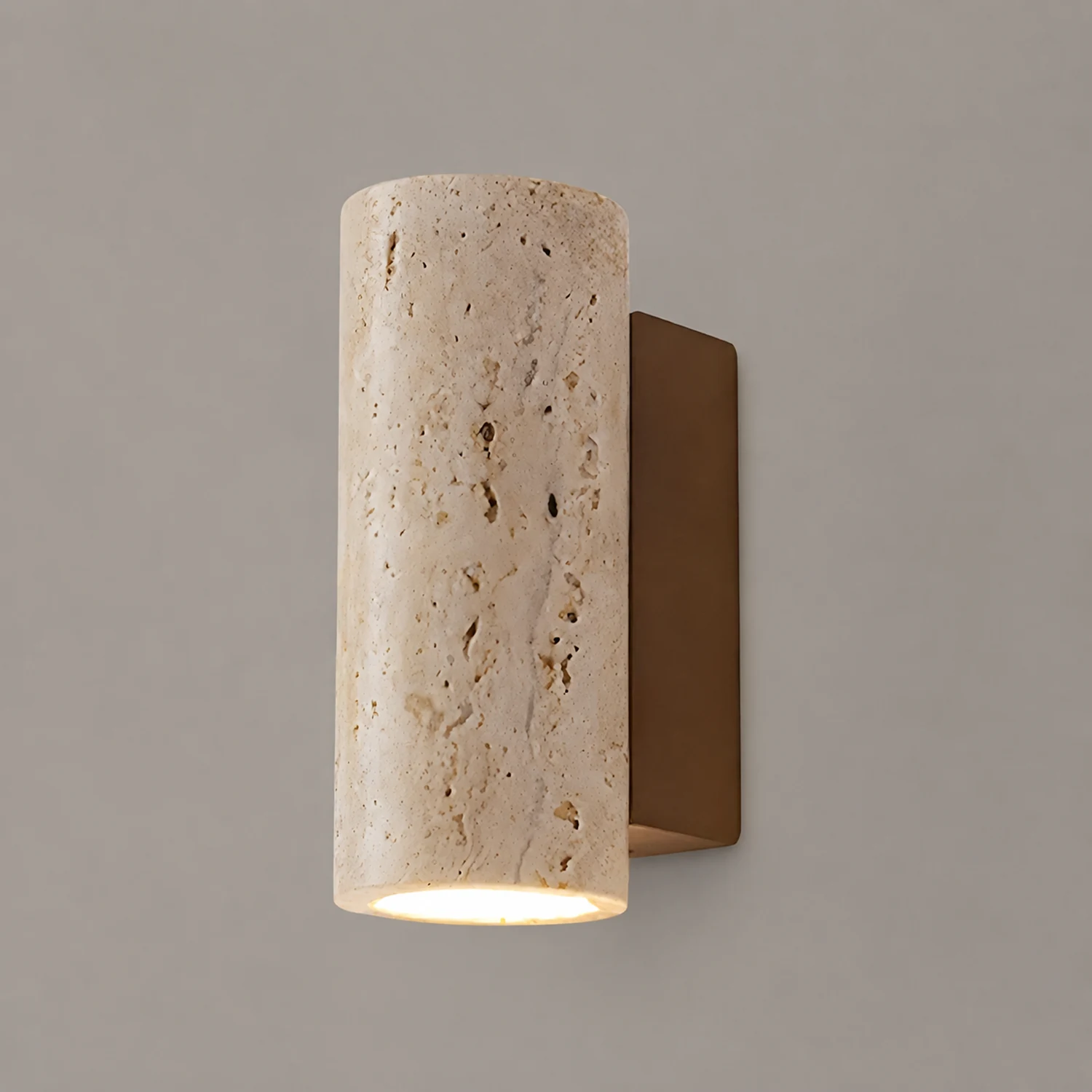Travertine Cylinder Wall Lamp - Lumpaz
