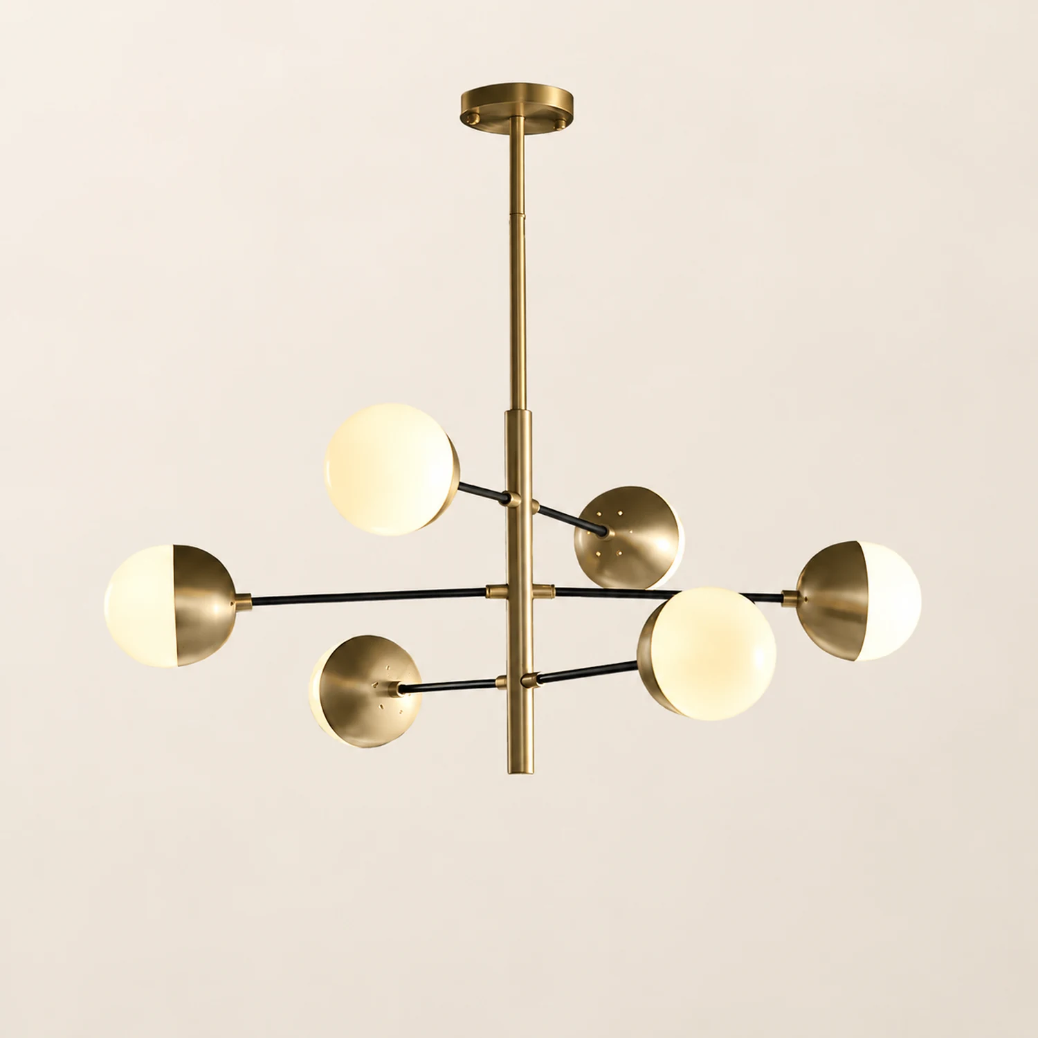 10-Globe Modern Brass Chandelier - Lumpaz