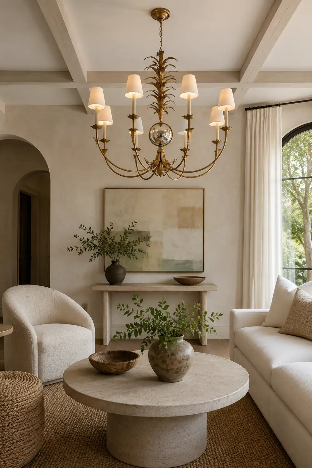 vintage gold leaf Gramercy chandelier - Lumpaz