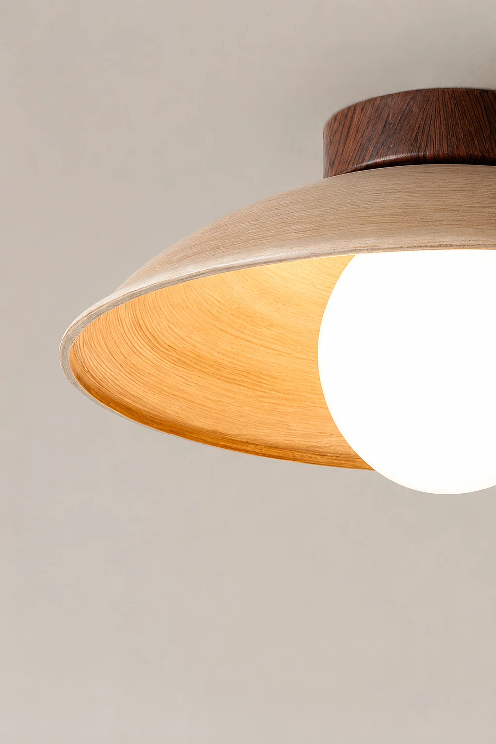 Vintage Wood Dome Ceiling Light - Lumpaz