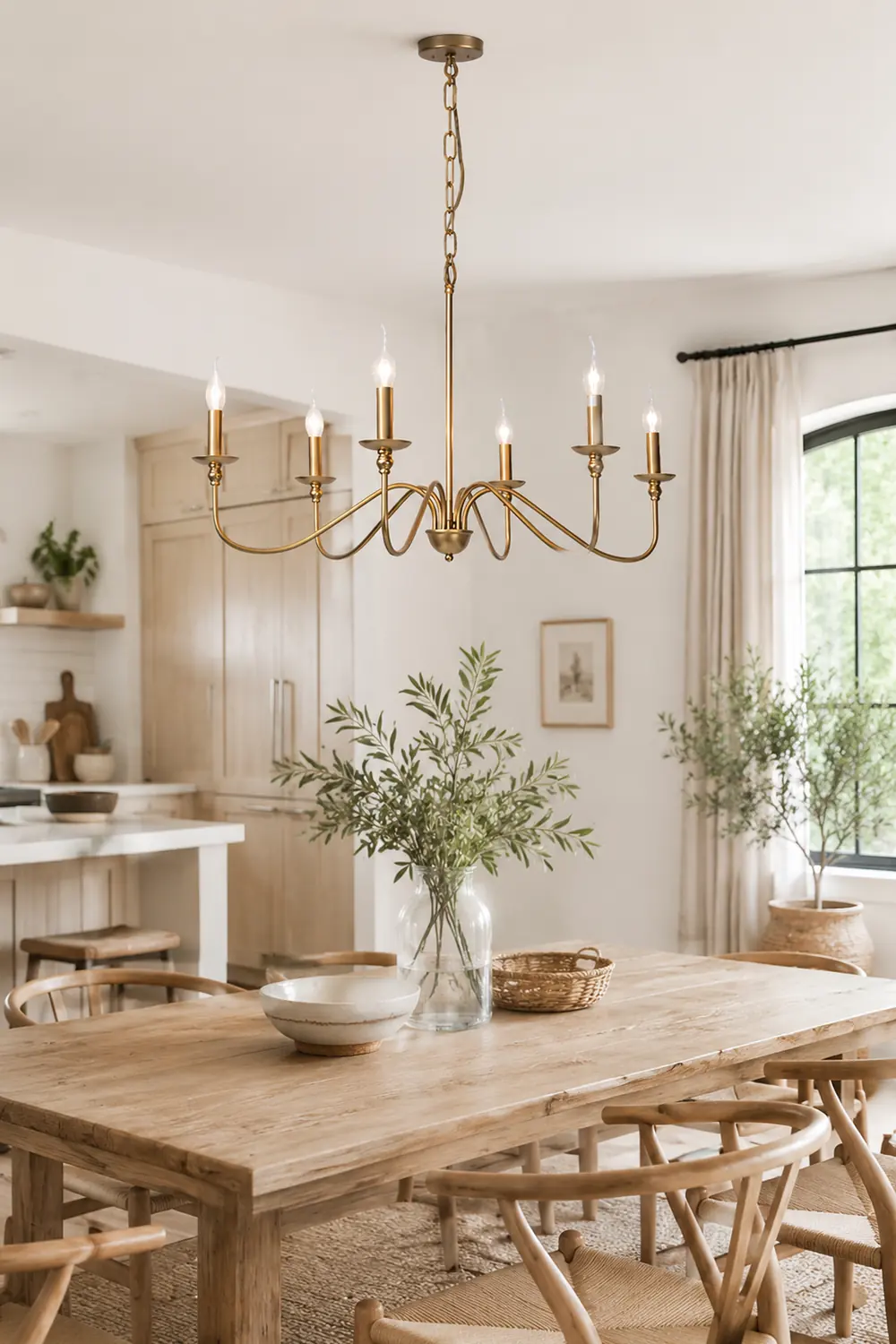 Classic Brass 6-Light Candle Chandelier - Lumpaz