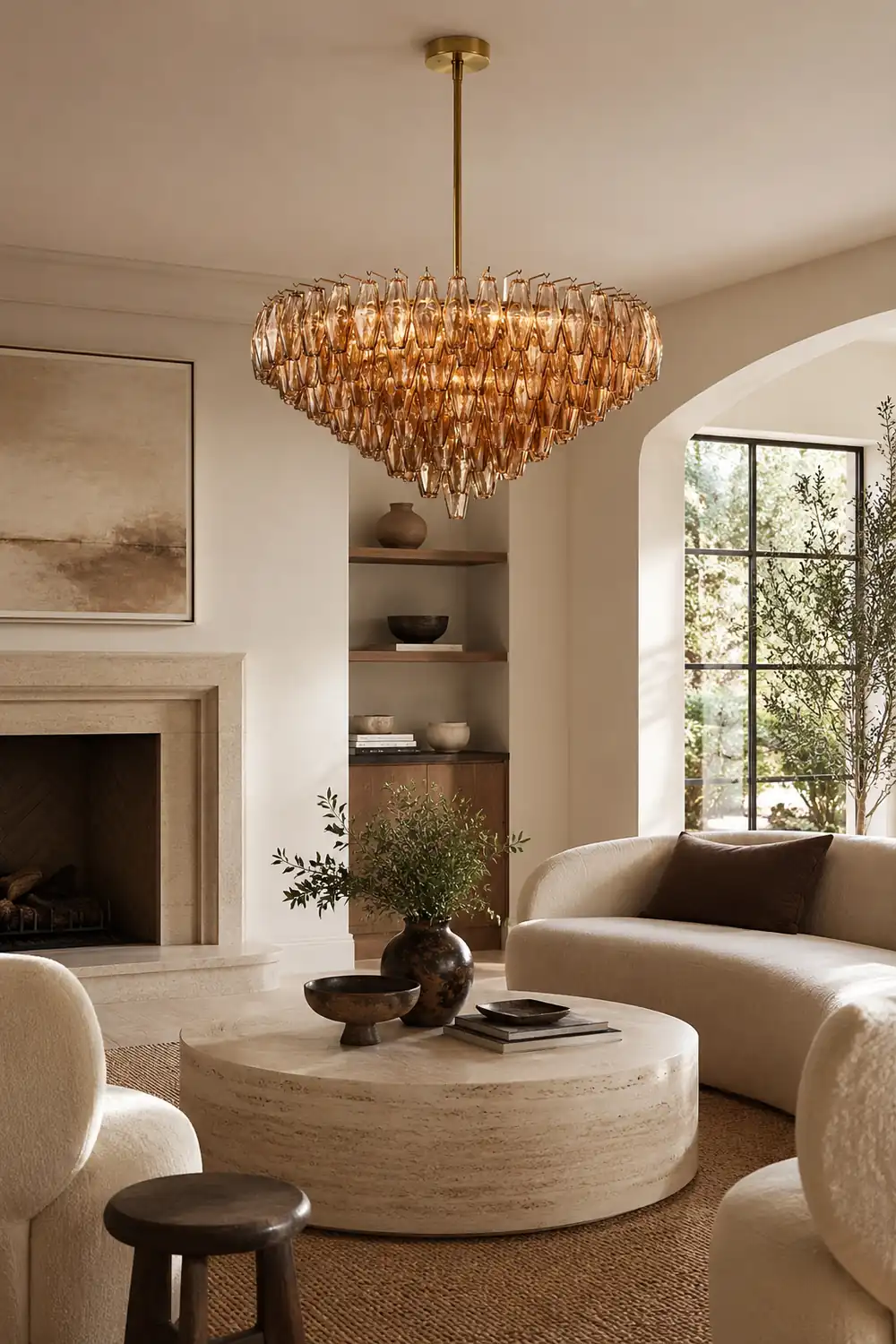 Amber Murano Glass Round Chandelier - Lumpaz