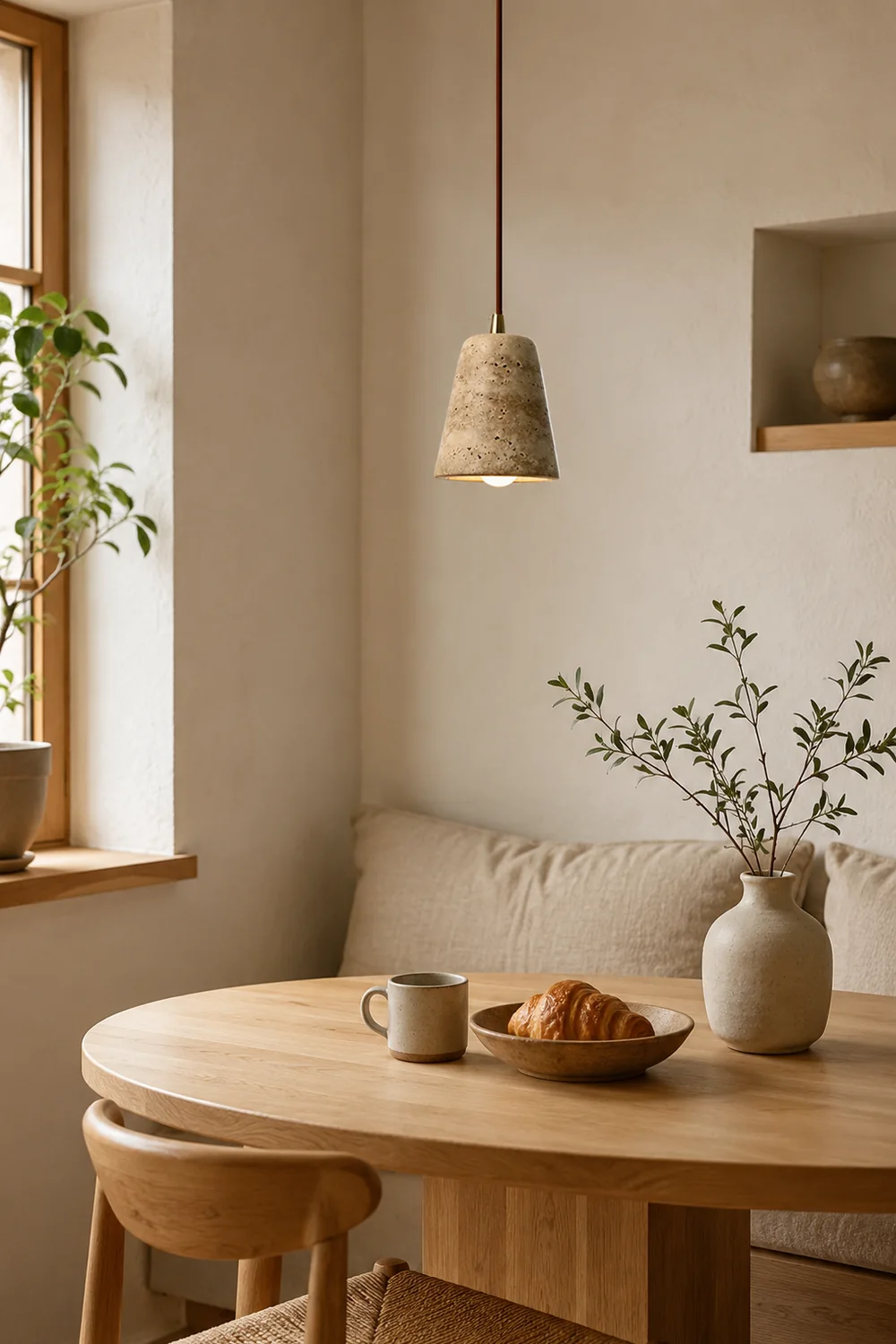 Yellow Travertine Cone Chandelier - Lumpaz