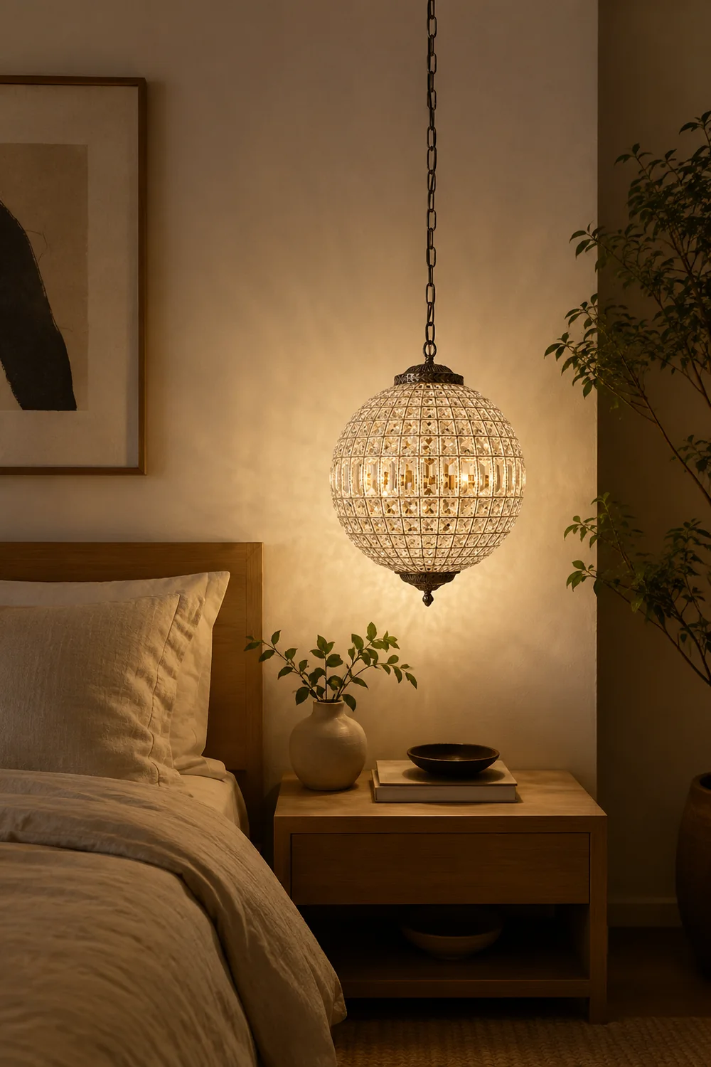 Vintage style crystal ball Pendant Light - Lumpaz
