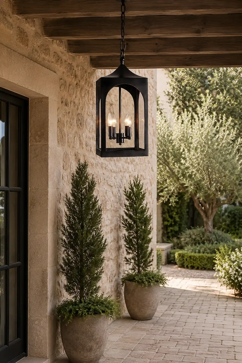 Caleb Vintage-Style Outdoor Lantern Pendant Light - Lumpaz