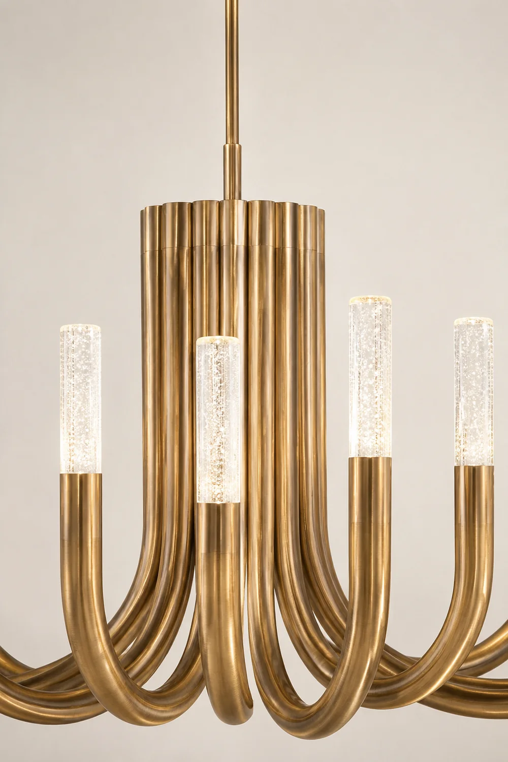 Rousseau Modern Black Linear Candle Chandelier - Lumpaz