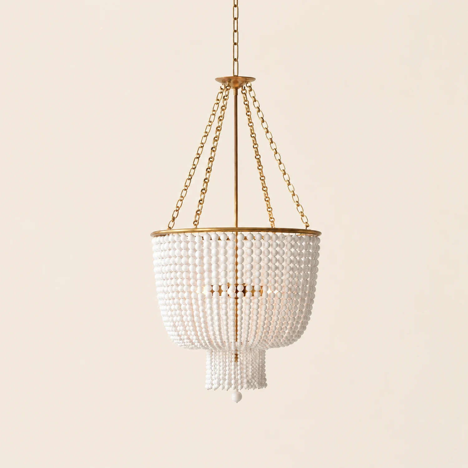 White Beaded Jacqueline Chandelier - Lumpaz