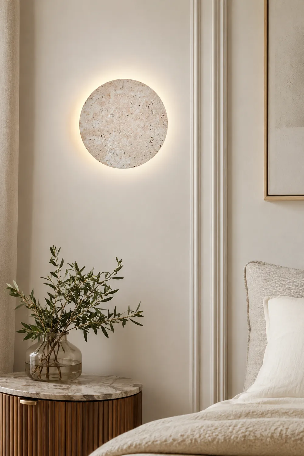Round Natural Stone LED Wall Light - Lumpaz
