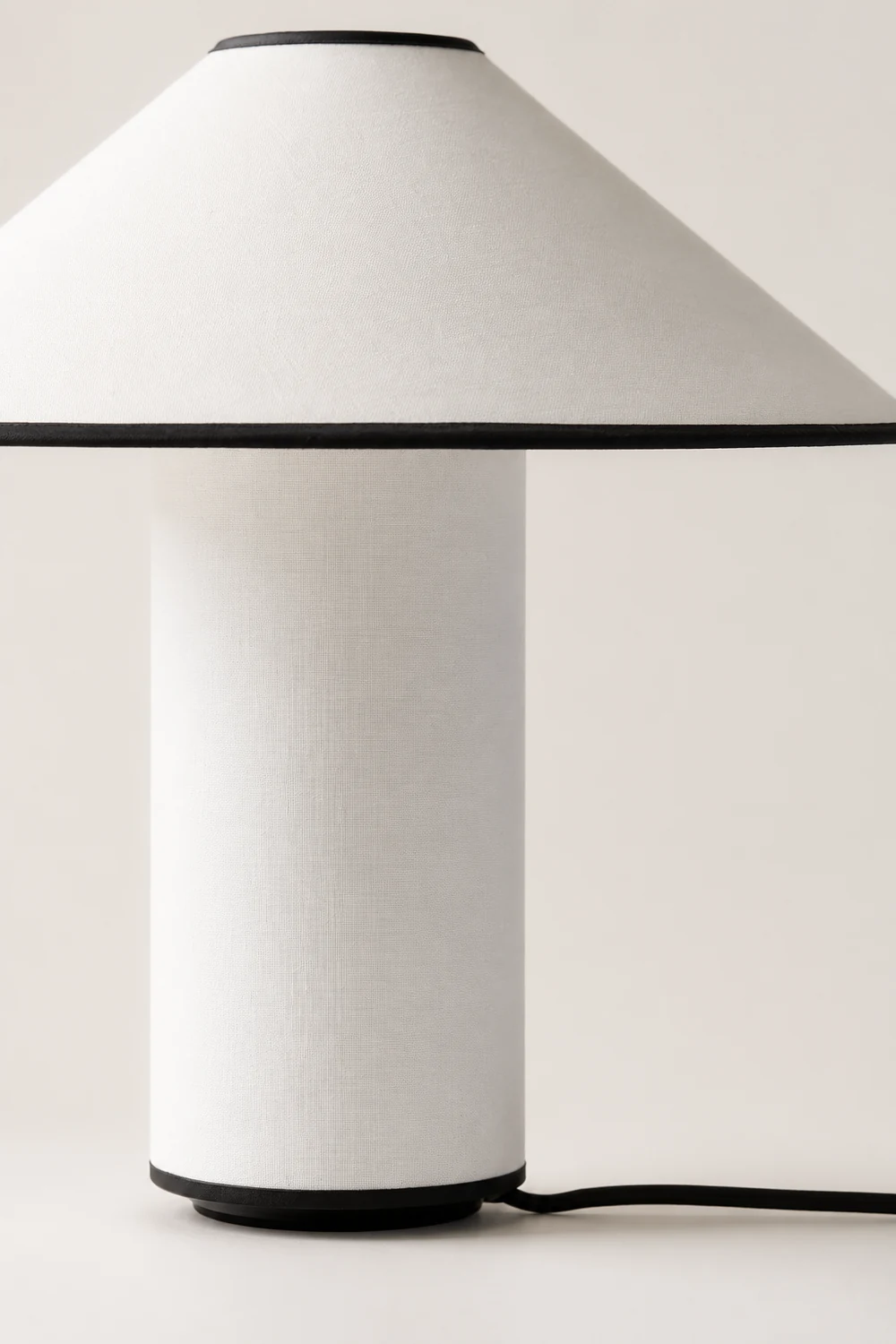 Red Trim Cone Shade Table Lamp - Lumpaz