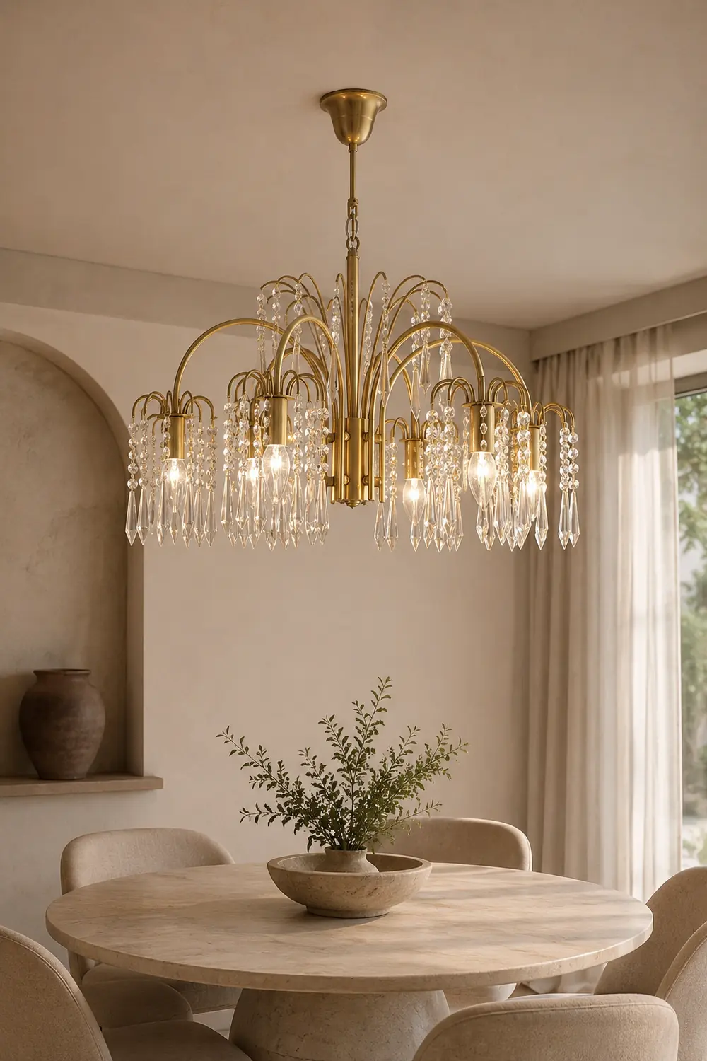 Crystal waterfall chandelier - Lumpaz