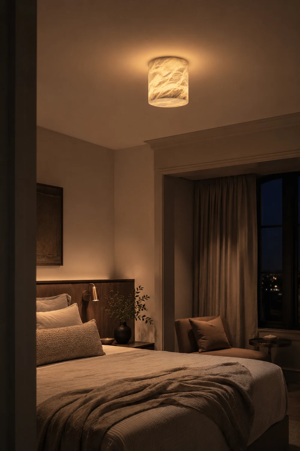 Small Alabaster Ceiling Light - Lumpaz