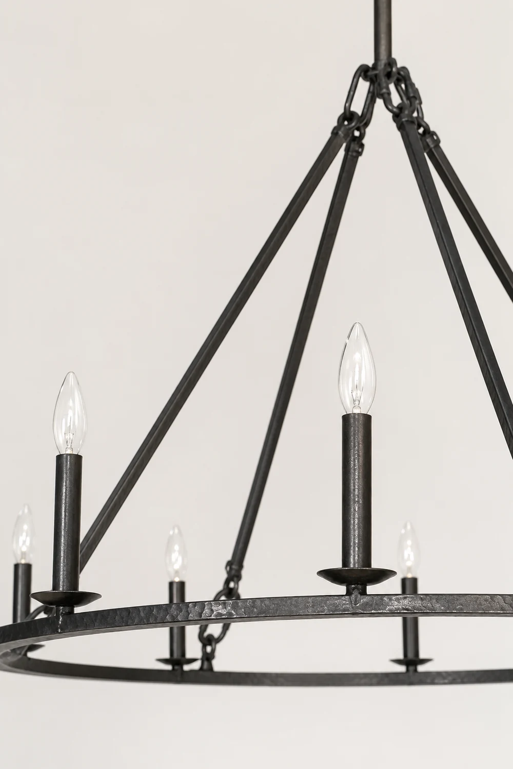 Black Round Farmhouse Candle Chandelier - Lumpaz