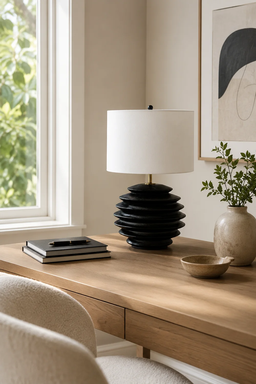Modern Accordion Round Table Lamp - Lumpaz