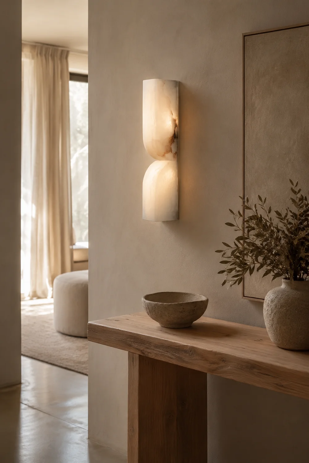 Double Curve Alabaster Wall Light - Lumpaz