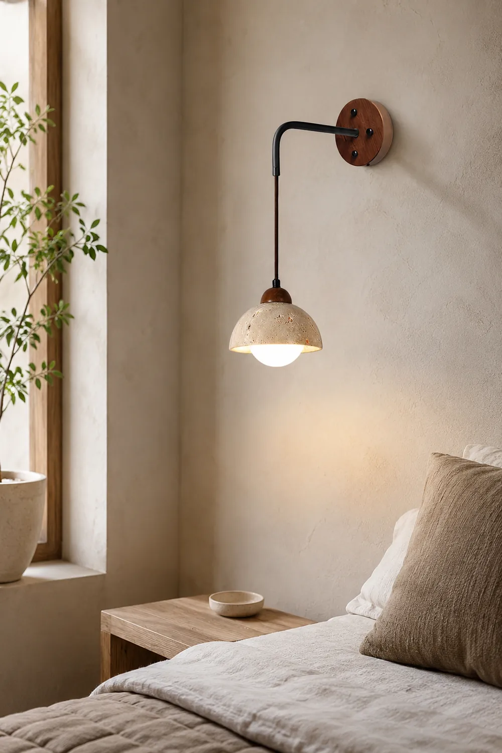 Wabi-sabi texture stone wall lamp - Lumpaz