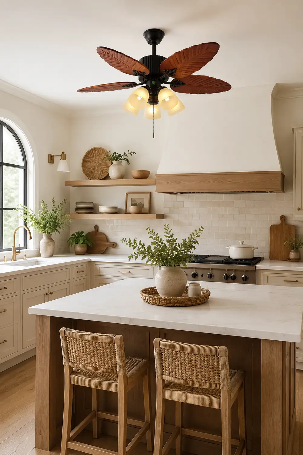 Palm Tropical Ceiling Fan Light - Lumpaz