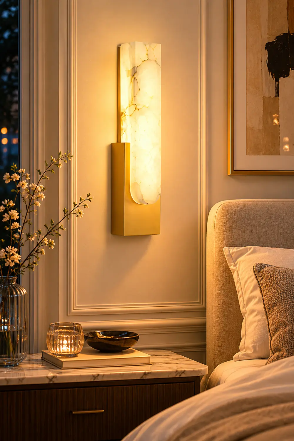 Contemporary Marble LED Wall Sconce - Lumpaz