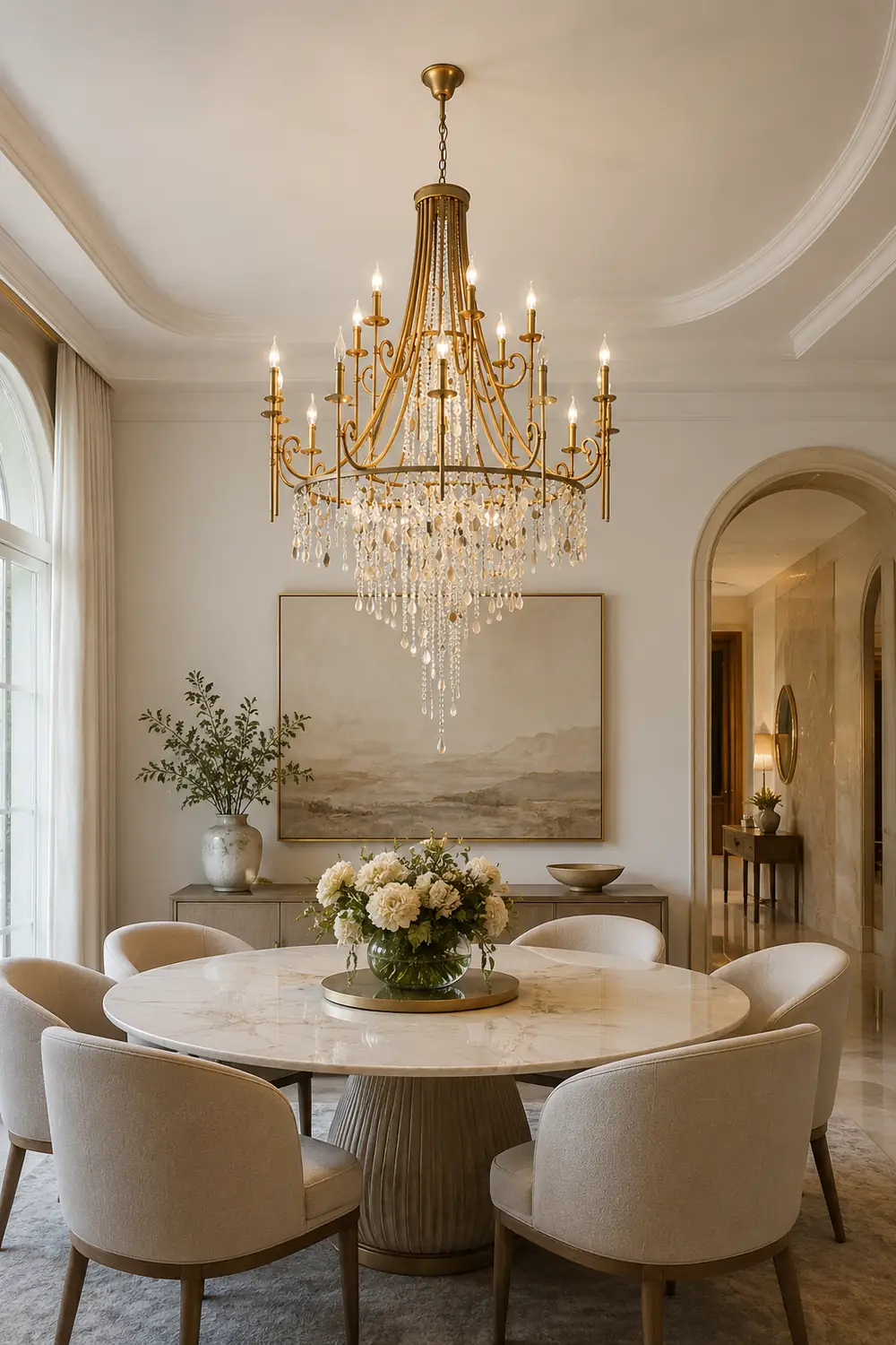 Tatum Lux American Shell Crystal Chandelier - Lumpaz