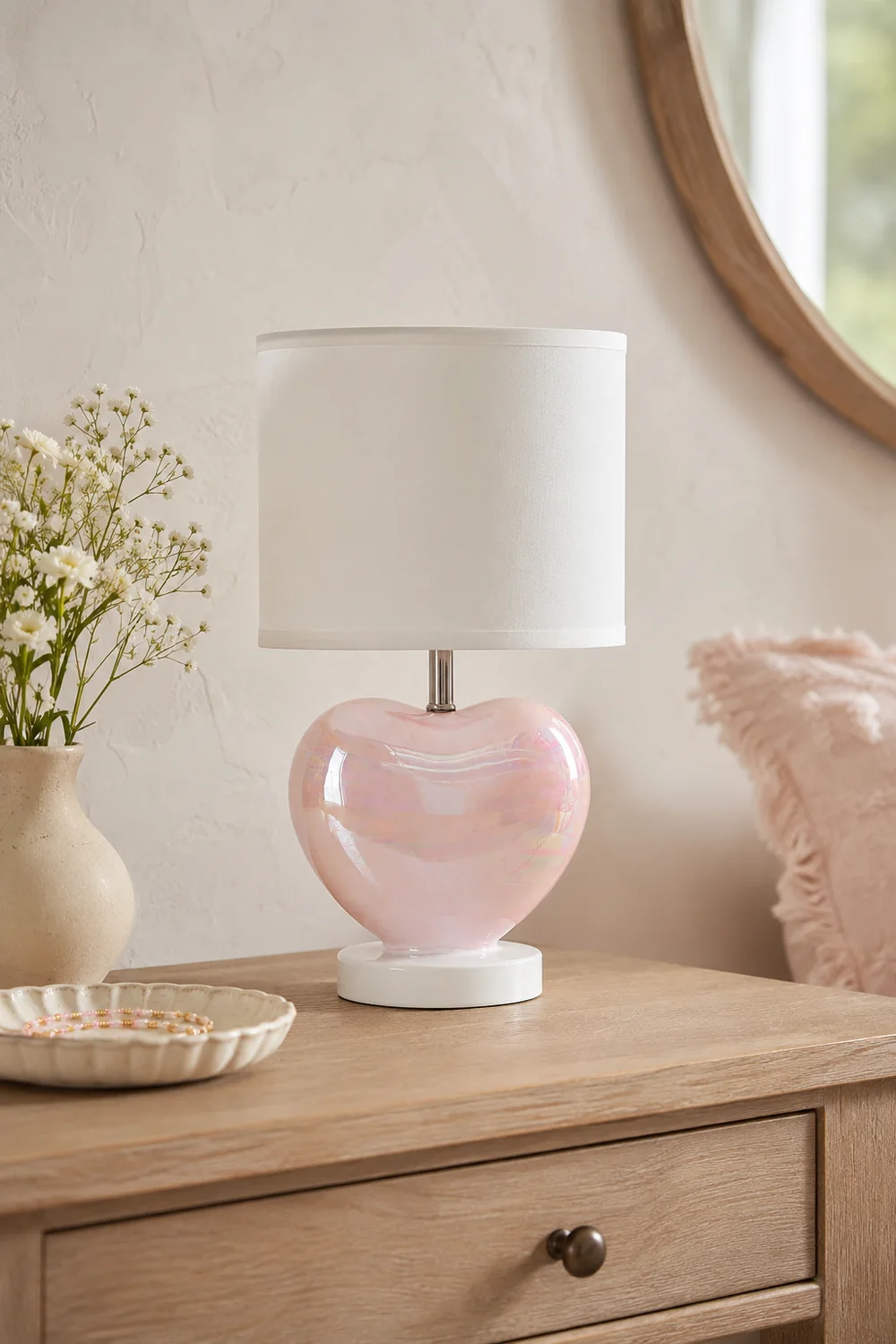 Pearlescent Heart Shape Table Lamp - Lumpaz