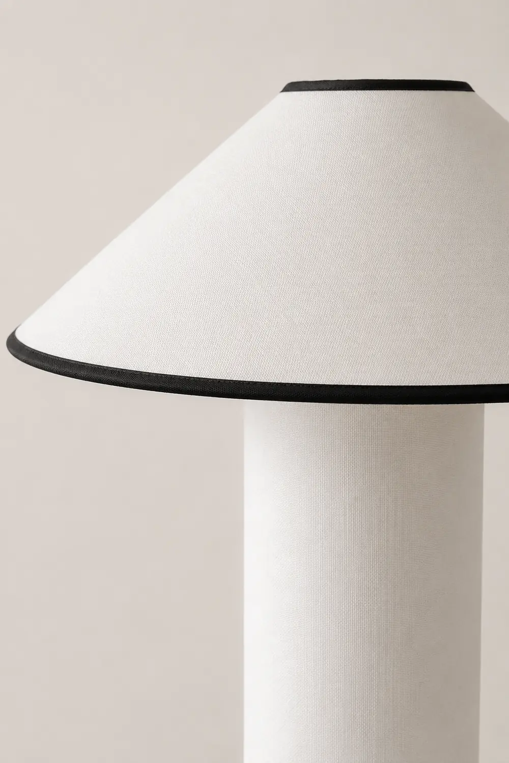 Red Trim Cone Shade Table Lamp - Lumpaz